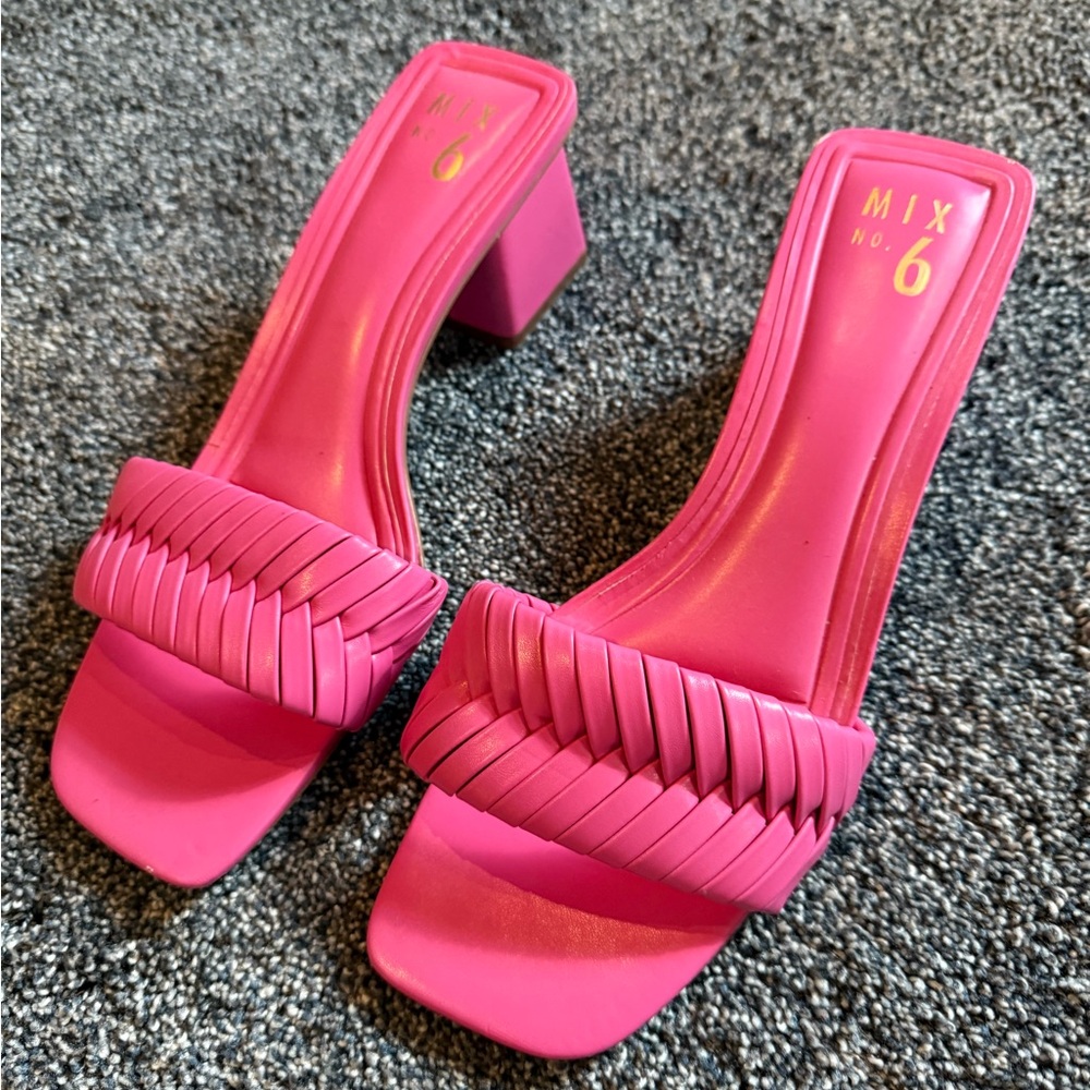 Mix No. 6 Fuchsia Block Heel Sandals